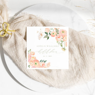 Eleganta Rosa & Sälggröna Bröllopsdusch Servetter