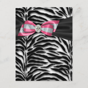 Eleganta rosa zebra-festinvitationer inbjudningar