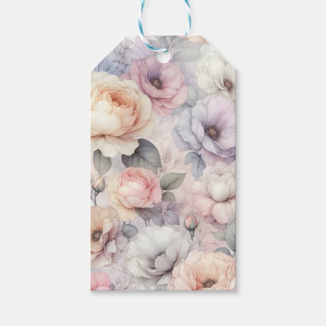 Eleganta Rosblommor Presentetikett (Framsidan)