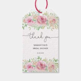 Eleganta Roser Bröllopsdusch Tack Presentetikett
