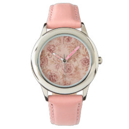 Eleganta rosor blommönster, roseguld armbandsur