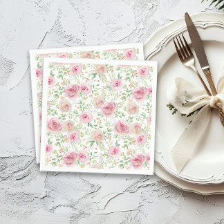 Eleganta rosor bröllopsdusch pappersservett