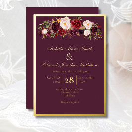 Eleganta rosor Burgunder & Blush Bouquet Guld