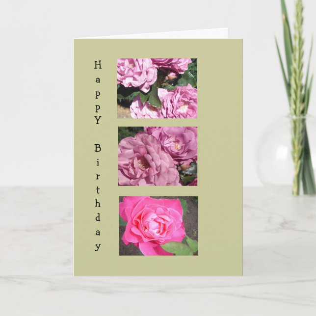 Eleganta rosor för en födelsedag kort (Framsida)
