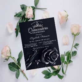Eleganta Rosor Gotisk Quinceañera Inbjudningar