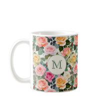 Eleganta rosor monogram blomstermotiv