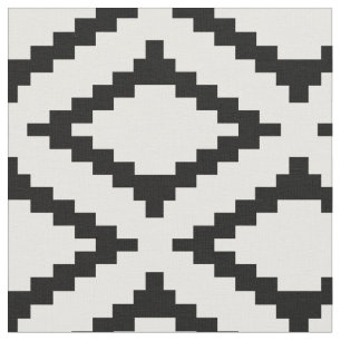 Eleganta rosor, vit & svart modernt geometriskt tyg