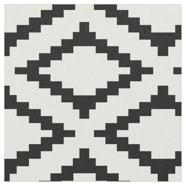 Eleganta rosor, vit & svart modernt geometriskt tyg (Närbild)