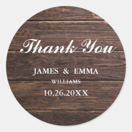 Eleganta rusticika bröllop tack klistermärken