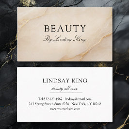 Eleganta Salong Beige Marmor Visitkort Tidsbeställning Kort