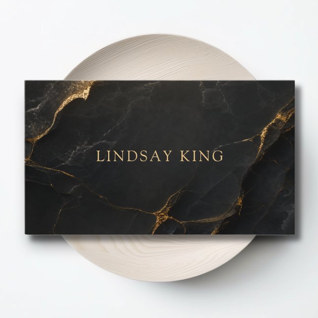 Eleganta Salong Svart Marmor QR-kod Affärs Kort (Elegant Salon Black Marble QR Code Business Cards)