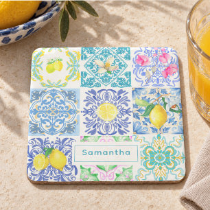 Eleganta sicilianska azulejoflisorter från Amalfi Stenunderlägg