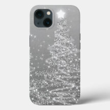 Eleganta Silver Jul Glittrande Träd