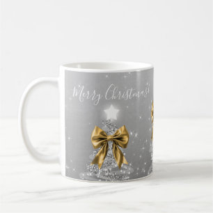 Eleganta Silver Julträd Guldslingor Kaffemugg