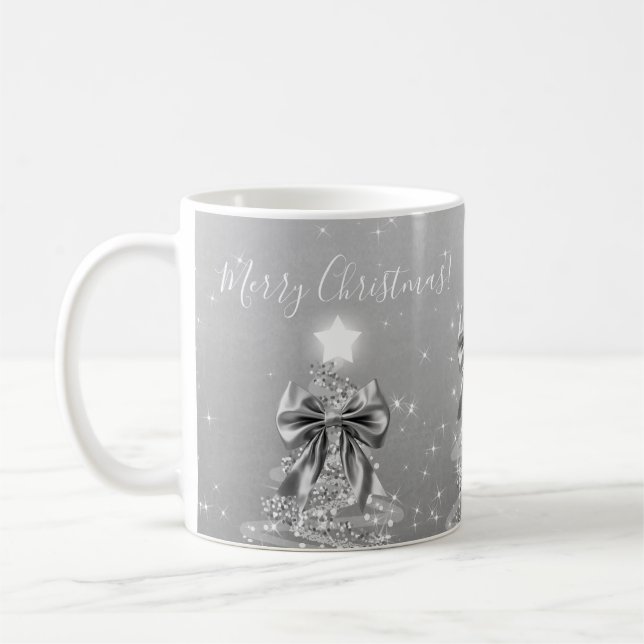 Eleganta Silver Julträd med slingor Kaffemugg (Vänster)