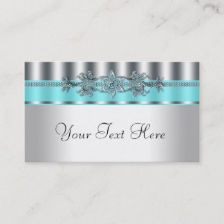 Eleganta silver- och tealblå visitkort
