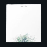 Eleganta silverblad suckulent grönska anteckningsb anteckningsblock<br><div class="desc">Vattenfärgssuckulenter och silvergrönska blad eleganta anteckningsblock</div>