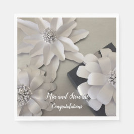 Eleganta silverblommor gratulationer pappersservett