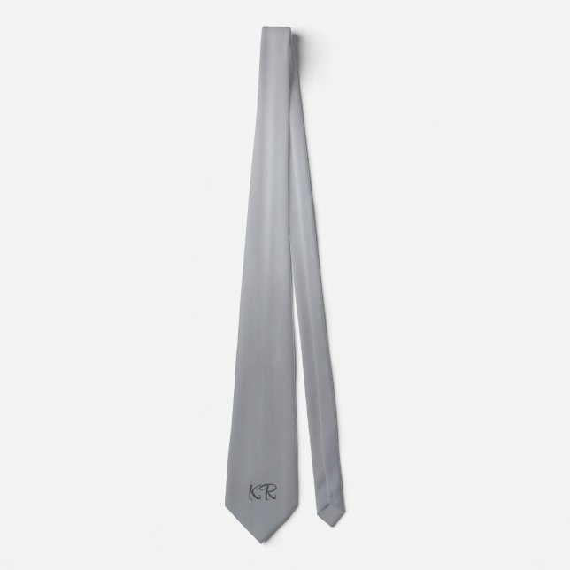 Eleganta silvergrå klassiska monograminitialer slips (Framsida)