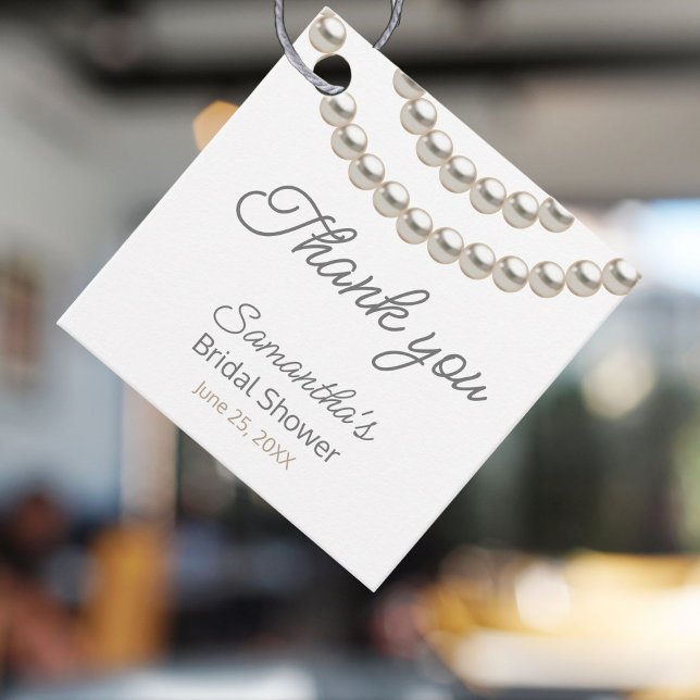 Eleganta silverpärlor bröllopsdusch presentkort gåvor etiketter (Skapare uppladdad)