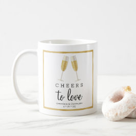 Eleganta skål för kärlek Guld bröllop Champagne Kaffemugg