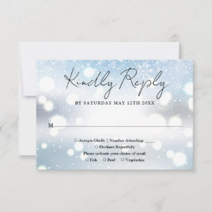 Eleganta Skript Snöflingor Vinter Hochzeit OSA Kort