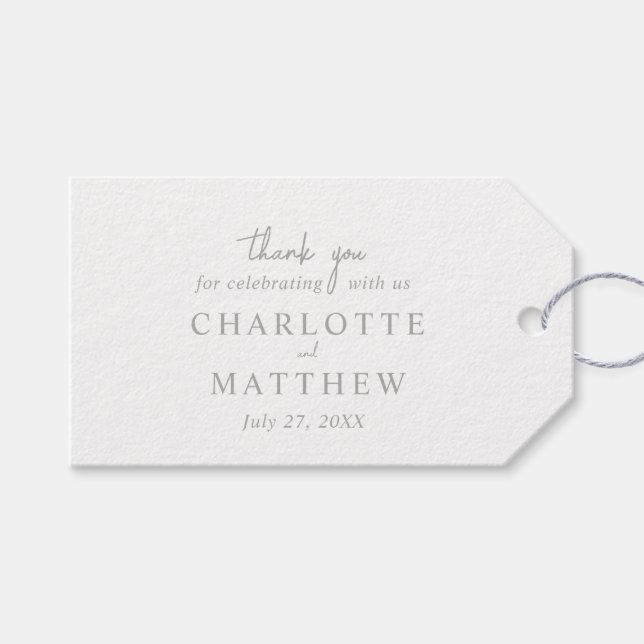 Eleganta skript tack bröllopsgåva etiketter (Framsidan (Horisontell))