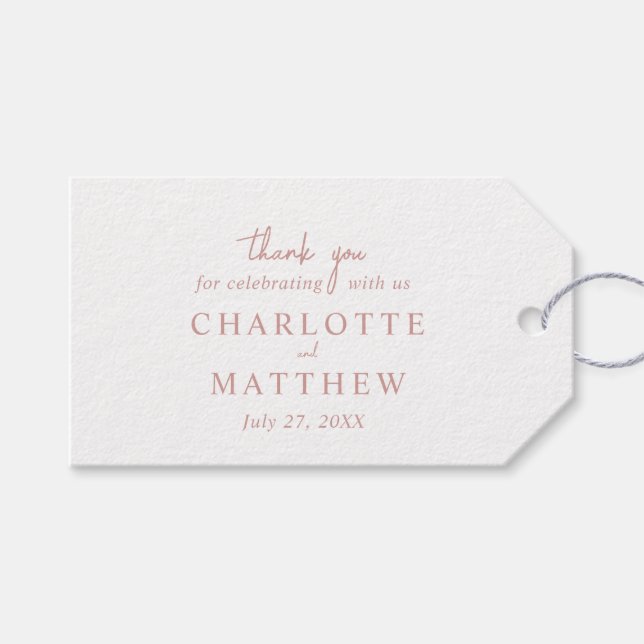 Eleganta skript tack bröllopspresentkort presentetikett (Framsidan (Horisontell))