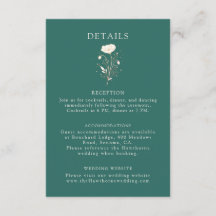 Eleganta smaragdgröna blommande bröllopsdetaljer