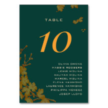 Eleganta smaragdgröna guldfärgade blommiga gästnam