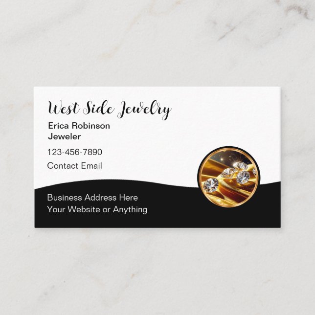 Eleganta smycken visitkort  (Framsida)