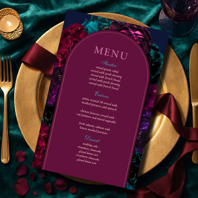 Eleganta smyckesfärgade blomstermotiv burgunder ma (Skapare uppladdad)