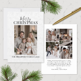 Eleganta snöflingor familj jul fotokort julkort