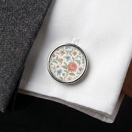 Eleganta snygga manchetknappar med blomstermönster cufflinks
