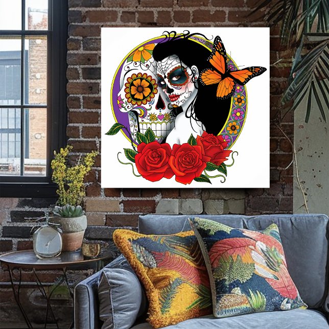 Eleganta sockerrullar monark röda rosor Art Nouvea Poster (Skapare uppladdad)