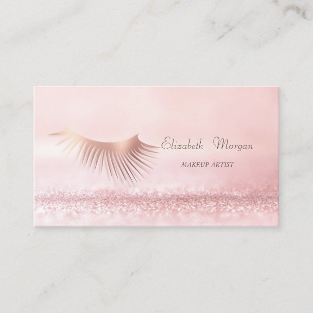 Eleganta Sofistikerade Moderna Rosa Bokeh Ögonfran Visitkort (Framsida)