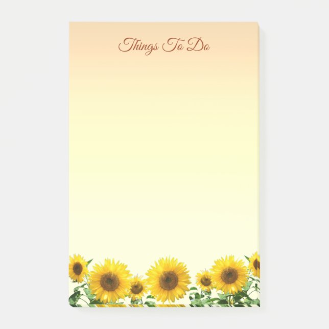 Eleganta solrosor Att Göra Post-it Block (Framsida)