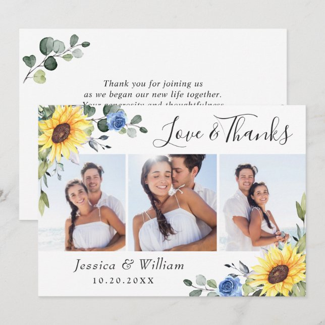 Eleganta solrosor Eukalyptus Grönska 3 FOTO Tack Kort (Fram/baksida)