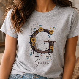 Eleganta solrosor Monogram G: Vinrankor & Mjuk Pas T Shirt