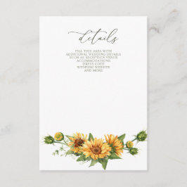 Eleganta solrosor Trädgård Blommig Bröllop  Tilläggskort