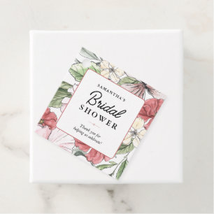 Eleganta sommarblommor bröllopsdusch gåvor etiketter