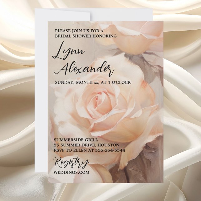 Eleganta sommarrosor bröllopsdusch spara datumet (Elegant Summer Roses Bridal Shower Save The Date)