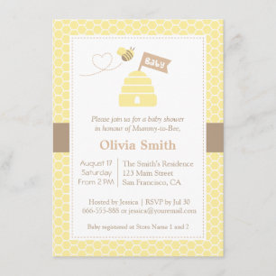 Eleganta söta humlor Baby Shower-inbjudningar Inbjudningar