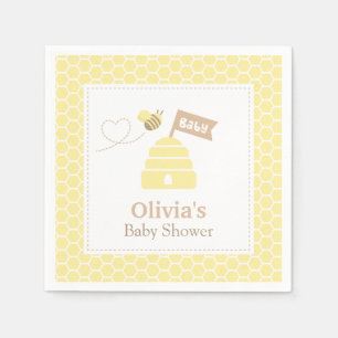Eleganta söta humlor baby shower tillbehör pappersservett