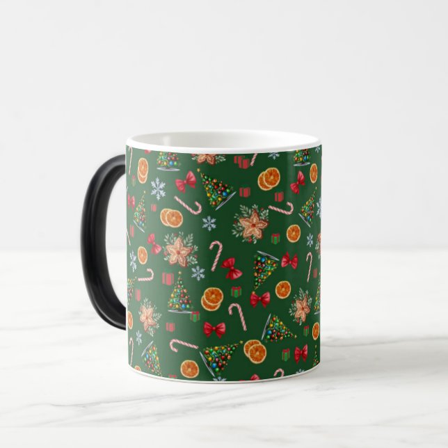 Eleganta söta söta julgodis julgranskarameller magisk mugg (Framsida vänster)