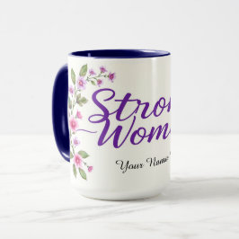 Eleganta Starka Kvinnor Lila Skrift Blommig Mugg