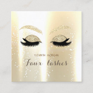 Eleganta Styliga Moderna, Guld Glitter Falska Ögon Fyrkantigt Visitkort