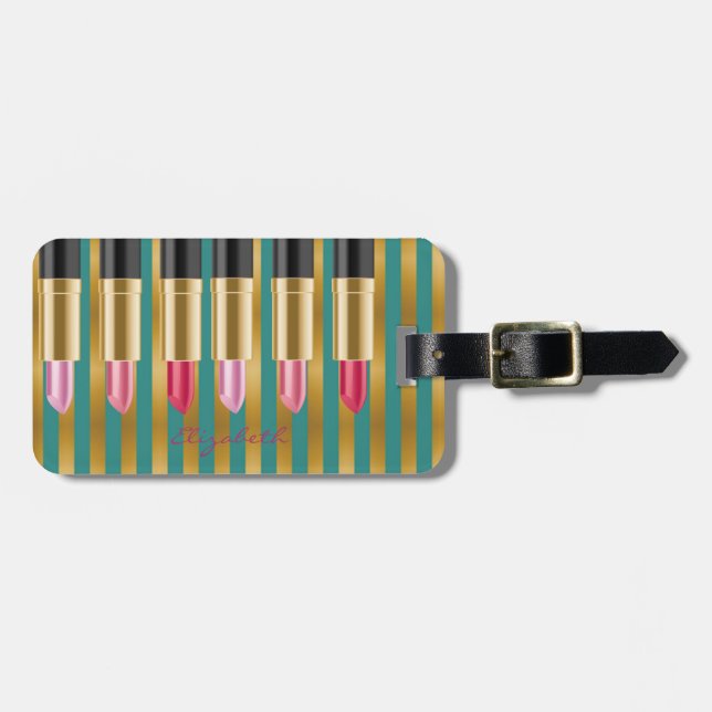 Eleganta Styliska Chic -Läppstift,Personliga Bagagebricka (Horisontell Framsida)