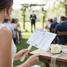 Eleganta svanars bröllopsceremoni programfläktar