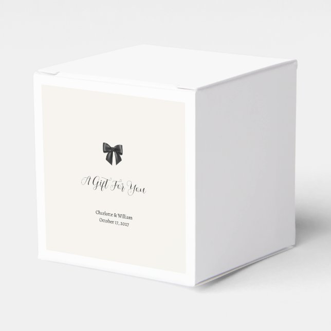 Eleganta svarta båge bröllopspresentboxar presentaskar (Framsidan Sidan)